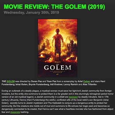 MOVIE REVIEW: THE GOLEM (2019)